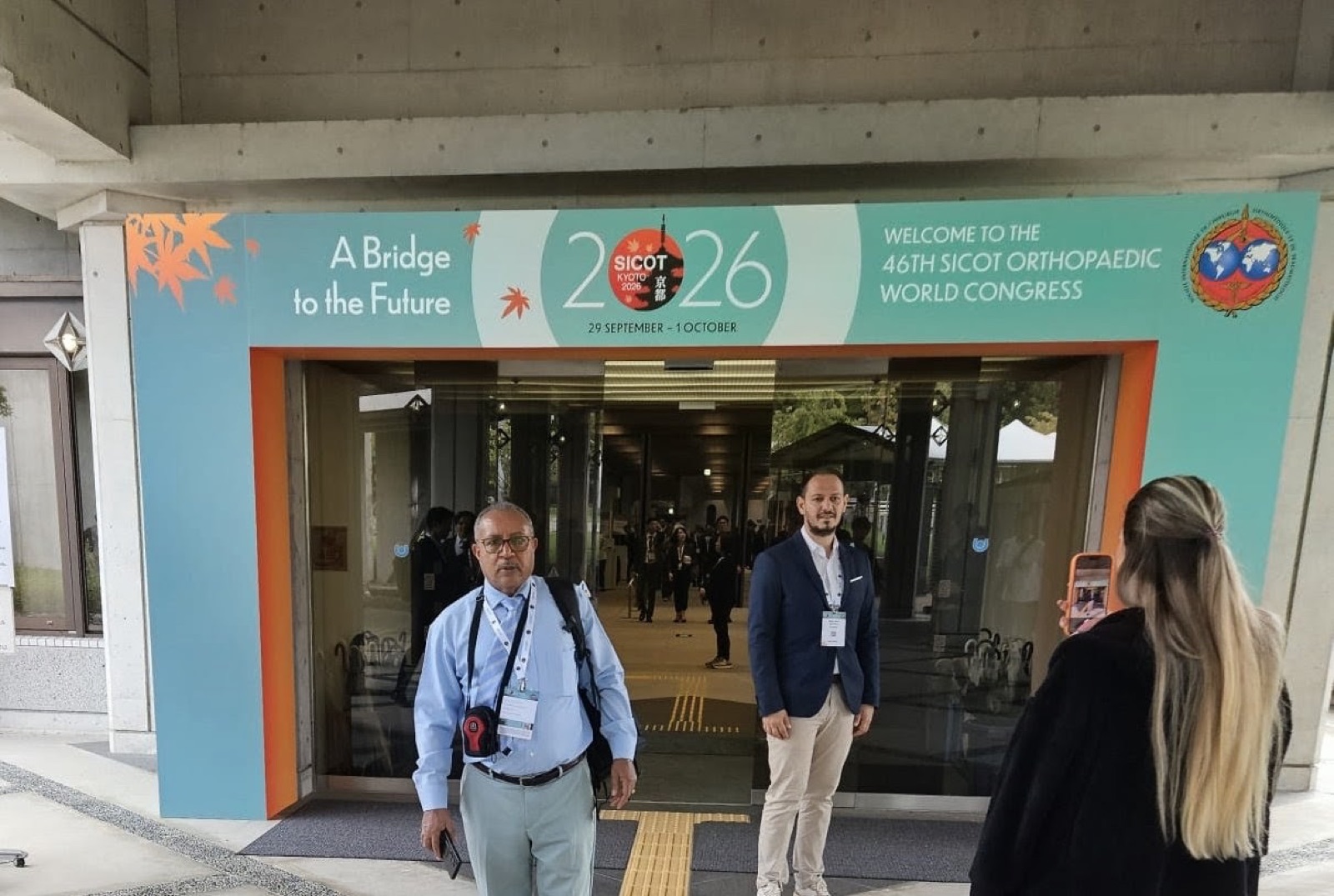 Dr. Worku Mekonnen at the entrance of the 46th SICOT Orthopaedic World Congress